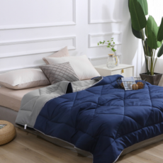 Luabe 四季雙面被單品, 海軍和灰色