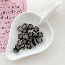 헤세드 국산) 2호 아일렛 (내경4.5mm) 스틸 아일렛 (30쌍), 블랙실버, 1개