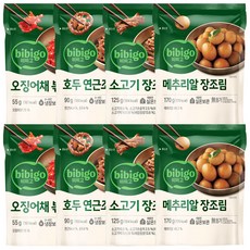 비비고 반찬(오징어채볶음2+호두연근조림2+소고기장조림2+메추리알장조림2), 1세트, 880g