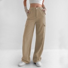 라르고비에 기모 와이드핏 카고 일자 팬츠 코튼 면바지[기장3종]