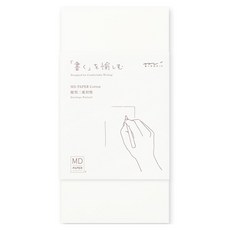日本 MIDORI MD 棉質直紋信紙 A 信封 8入, 1個, 白色