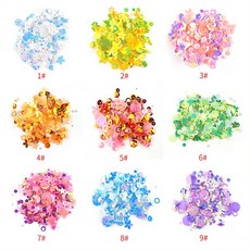 믹스 스팽글 글리터 파츠 데코 젤캔들 디오라마 레진 아트 장식 미니어처, 07. 핑크