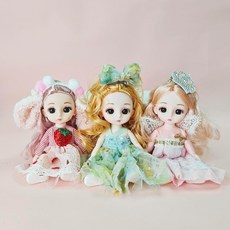 TNDCKP 3개 6인치 공주 소녀 미니 인형 작은 3세 이상 소녀를 위한 미니어처, Princess Dolls 3