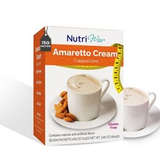 뉴트리와이즈 아마레토 핫 초콜릿 음료 15g 단백질 | 7개/팩 케토 친화적 글루텐 프리 체중 감량 블렌드 80칼로리 설탕 2g, 164.5g