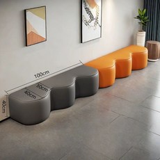 【格森】幼兒園軟包波浪沙發 培訓機構大廳異形長條凳 兒童早教中心換鞋凳子, 1個, 100*40*40（顏色可以選）