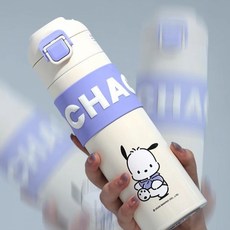 다나에 산리오 정품 캐릭터 원터치 텀블러 물병 보온병 보냉병 400ml, 포챠코, 1개