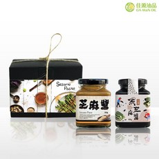 【佳源油品】油衷之禮 芝麻醬2入組 (台灣本土黑麻醬80g+白芝麻醬80g) 低溫慢磨 100%純, 1個