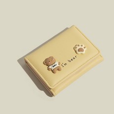 ins風日系簡約可愛小熊錢包女式小巧新款超薄輕奢多卡位摺疊卡包