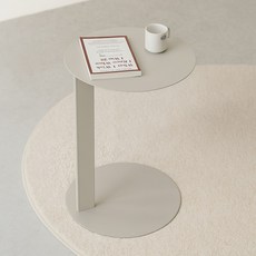 동서가구 엘로 철제 사이드 테이블 DF926787, 베이지