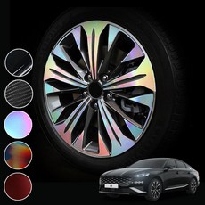 호환 K8 GL3 하이브리드 순정휠 18인치 튜닝 데칼 스티커 용품, 실버 홀로그램 (세트)