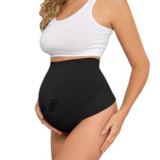 Y25D 여성용 임산부 끈팬티 심리스 임산부 속옷 오버범프 임산부 팬티 임신 산후 블랙. 스몰 446833