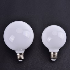 밀키 유리 전구 차가운 또는 따뜻한 흰색 램프 LED 램프 G80 G95 7W E27 글로브 볼 전구, [02] White 1, 1개