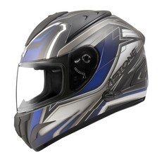 ASTONE GTB600 II66系列 全罩式安全帽 內藏墨片 眼鏡溝 藍芽耳機孔 雙D扣 內襯可拆洗, XL, 平黑/藍