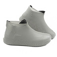 레인부츠 실리콘 방수 신발커버, 그레이 L, 2세트