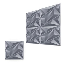 KUUJOJO 12 20 30Pack 내부 장식용 3D 패널 게임용 거실용 현대 호환 다이아몬드 질감 액센트, Grey YJ, 30Pack (29 Sq Ft)
