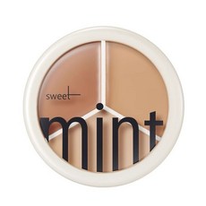 sweet mint 三色遮瑕盤 均勻膚色 水潤保濕, 三色遮瑕修容膏, 1個