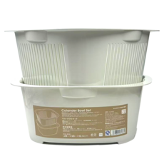 日本霜山 多功能雙層瀝水籃, 白色, 1套