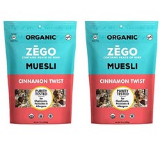 제고 푸드 유기농 슈퍼푸드 오트밀 & 뮤즐리 프리 인증 ZEGO Foods Organic Superfood Oatmeal & Muesli Certified Gluten Fr, Cinnamon Twist Bundle of 2, 1개