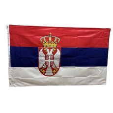 세르비아 국기 Serbia flag 90x150cm 폴리에스터 90g 금속 고리 이중 스티치 마감, 1개, RED+BLUE+WHITE