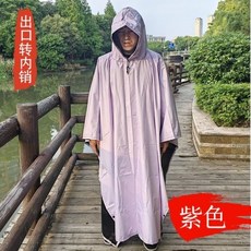 【台灣發貨】三閤一戶外雨披徒步旅行釣柔軟防寒戶外徒步天幕地墊多功能雨披成人雨衣機車雨衣防風防水反光雨衣加厚連體收納, 2.6*1.6紫色黑膠加大號建173以上, 1個