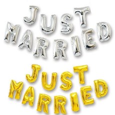 빅조이 저스트 매리드 풍선 프로포즈 용품 벽장식용품, 골드