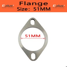 Eplus 자동차 바이크 오토바이 배기관 머플러 플랜지 조인트 범용 2 홀 304 스테인레스 스틸 51MM 63MM, 04 2  inch 51mm