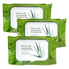 엔프라니(ENPRANI) 엔프라니 네추어비 알로에 퓨리파잉 오일 클렌징 티슈 x 3개, 60매입