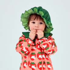 오우아스튜디오 버니 아동 영유아 방수 전신 미술가운 문센 촉감놀이, 스트로베리 핑크