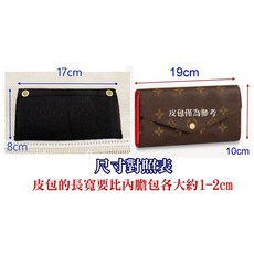 艾奇利 皮夾改造內膽包 長夾WOC DIY包包改造材料, 1個, 17x8黑色1個
