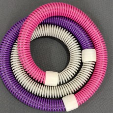 【熱銷Top1-限時下殺】台灣出貨呼啦圈 便捷呼啦圈 折疊呼啦圈 輕便呼啦圈 小蠻腰減肥神器 彈性呼拉圈 瘦身圈 健身圈, 【粉綠灰-約2.7斤】靜音款, 1個