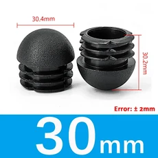 호환 돔형 원형 PE 플라스틱 블랙 블랭킹 엔드 캡 튜브 파이프 인서트 플매트 카펫 러그 슬리브 보호 커버, 08 1Pc, 09 30mm