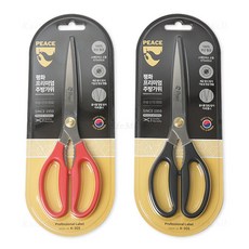 평화 톱니 주방가위 255mm (K-305) 식가위 다용도 요리용, 빨강, 1개