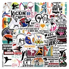 10/50PCS 멋진 태권도 쿵푸 낙서 방수 스티커 크리 에이 티브 장식 성격 노트북 전화 기타 데칼, 02 10PCS