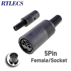 2/5개 3P 13핀 DIN 수/암 플러그 소켓 잭 플라스틱 손잡이 키보드 케이블 커넥터 어댑터 PS2, 01 2pcs, 06 5Pin Female Socket