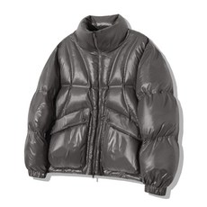 매장정품 트릴리온 TRILLION 인시전 라인 글로시 푸퍼 숏 패딩 [그레이] TRFJK36GR 140148