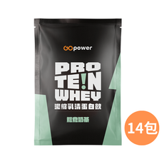 GOpower 濃縮乳清蛋白 鴛鴦奶茶 35克 隨身包 高蛋白 健身補給, 14個, 35g
