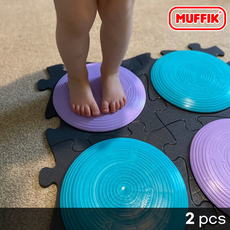 머픽 트위스트민트 2pcs 촉감 촉각 매트 요가 체육 활동 유치원 어린이집 실내 놀이 지압 발판, 단품, 2개