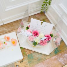 LOVELY FARM 肥皂花感謝狀驚喜花盒 康乃馨混搭, 櫻花色, 1個