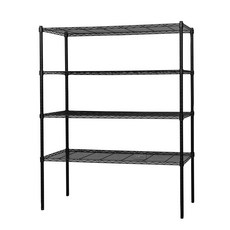 dayneeds 輕型四層波浪架 120x45x150公分 鎖管 三色可選, 黑色, 1個