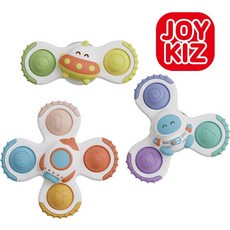 조이키즈 빙글빙글 흡착 회전 딸랑이 스피너 우주 3종 세트 목욕놀이완구, 혼합색상, 1세트