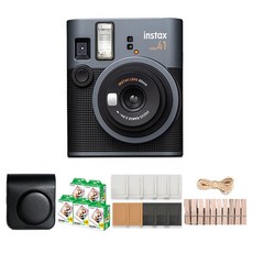 인스탁스 미니41 즉석카메라 + 전용가방 블랙 + 미니필름 100p + 종이액자 랜덤발송 + 나무데코 세트, 1세트, Instax Mini 41