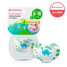 더블하트 Fun Friends 노리개 젖꼭지, 1개, 공룡, 3단계