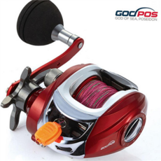 장구통릴 베이트 릴 선상 낚시 릴 타이라바 지깅 참돔 배스, 바토스 우핸들-레드