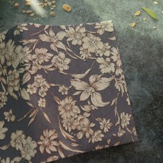 【優雅花朵】書衣 布書衣 可調式書衣 手工書衣, 1個, 綠色,A6