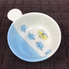 日本製 萬古燒 藍色小貓陶瓷兒童用焗烤盤, 1個