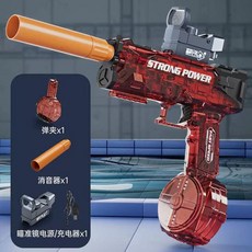 자동 LED 물놀이 연발 전동물총 총구 회전연발 개틀링건 불꽃, E. 레드 드래곤