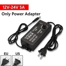 범용 AC 조절식 전원 어댑터 공급 장치 디스플레이 화면 220V 3V 5V 12V, 17 12V 24V 5A Adapter, 01 빠른  Mainland, 01 EU Plug