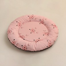 파스텔펫 반려동물 패턴 방수 원형 쿨 매트, 핑크, 1개