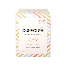 D.RECIPE(그날레시피) 세안이 필요없는 순한 클렌징 티슈 20개입, 20매입, 2개
