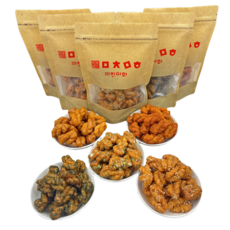 미친마화 미니 꽈배기 추억의 과자 국내산 혼합 (오리지널 대파 참깨 파래 마라맛), 125g, 5개